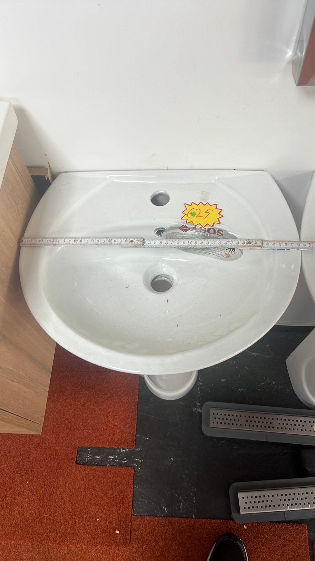 Witte wastafel met zuil - Zo goed als nieuw, Ophalen of Verzenden, Nieuw, Wastafel