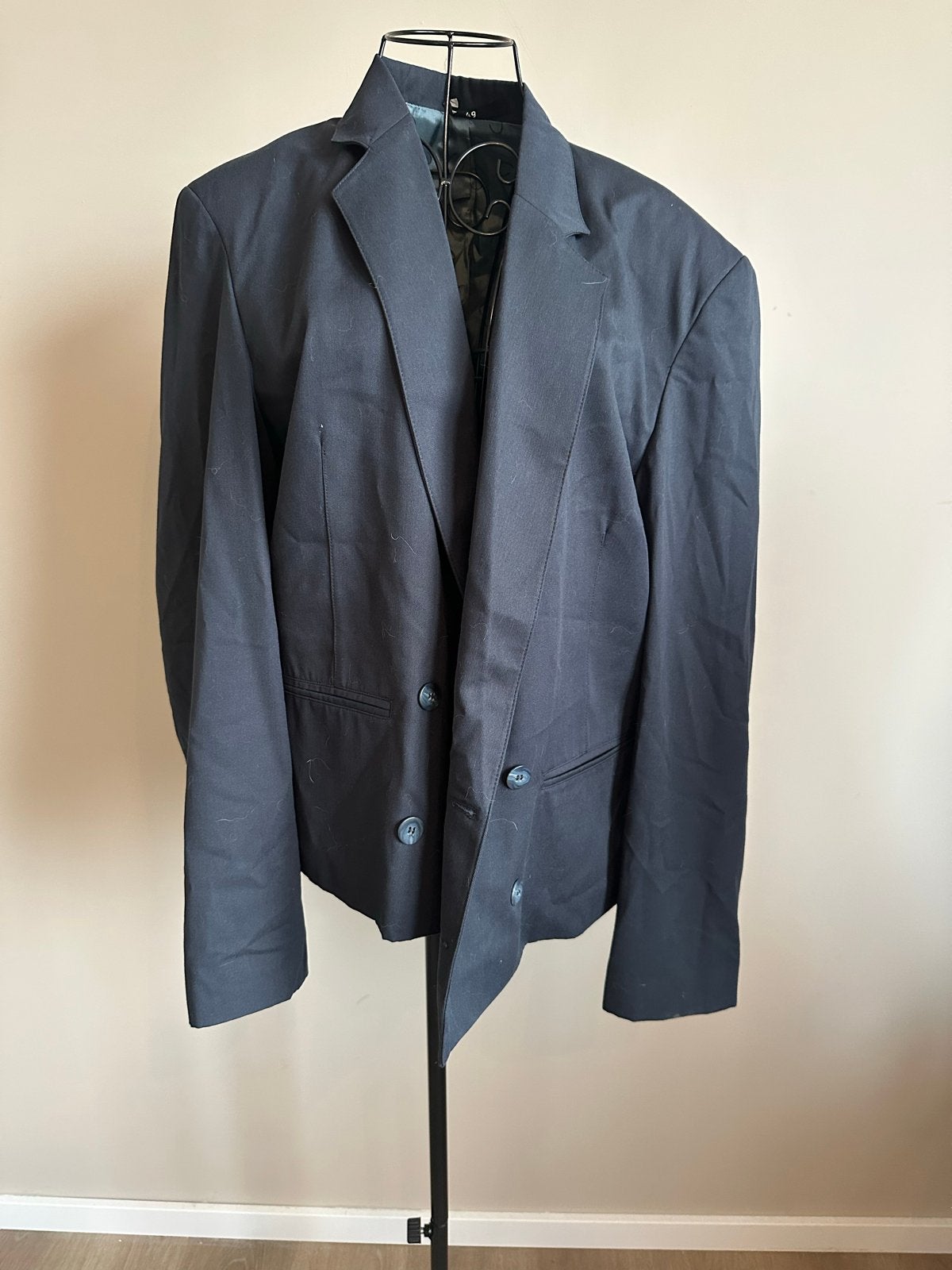 Stijlvol vintage blauw Colbert Maat XL, Ophalen of Verzenden, Zo goed als nieuw, Maat 56/58 (XL), Zwart
