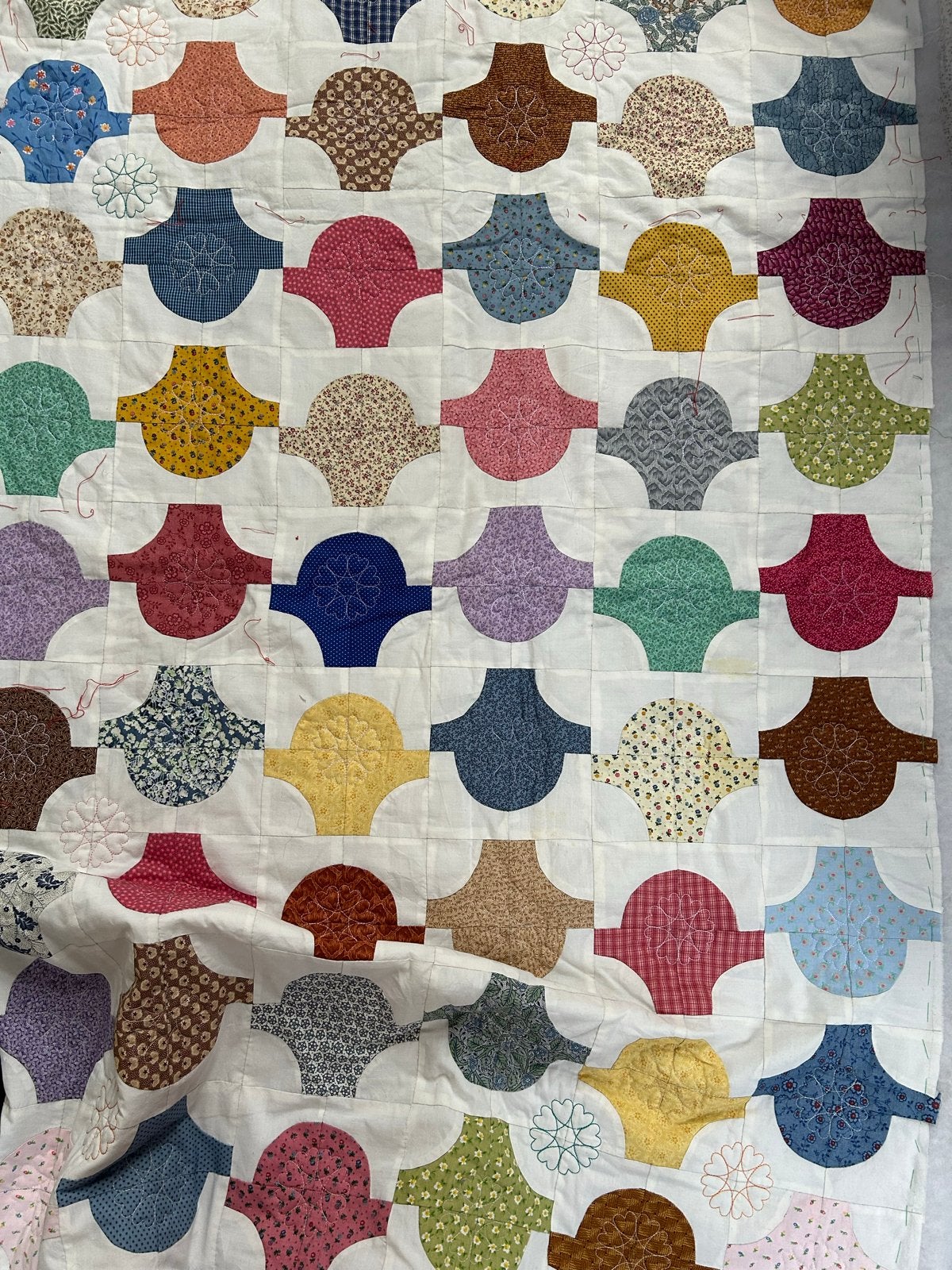 Half afgemaakte quilt waterijsjes - 1.46 x 0.99 meter, Gebruikt, Handgemaakt, Textiel, Meerkleurig