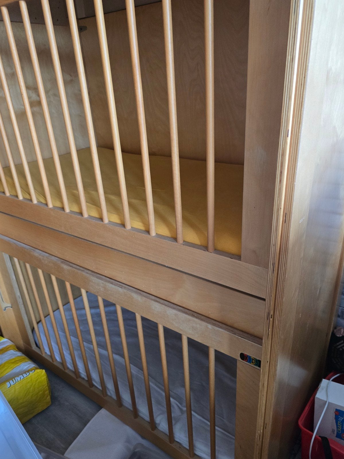 Stapelbed met opbergruimte - KidsF, Ophalen, Gebruikt, Tweepersoons, 140 cm