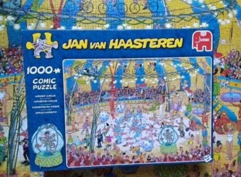 Jan van Haasteren puzzel 'acrobaten circus', Ophalen, 500 t/m 1500 stukjes, Zo goed als nieuw, Legpuzzel