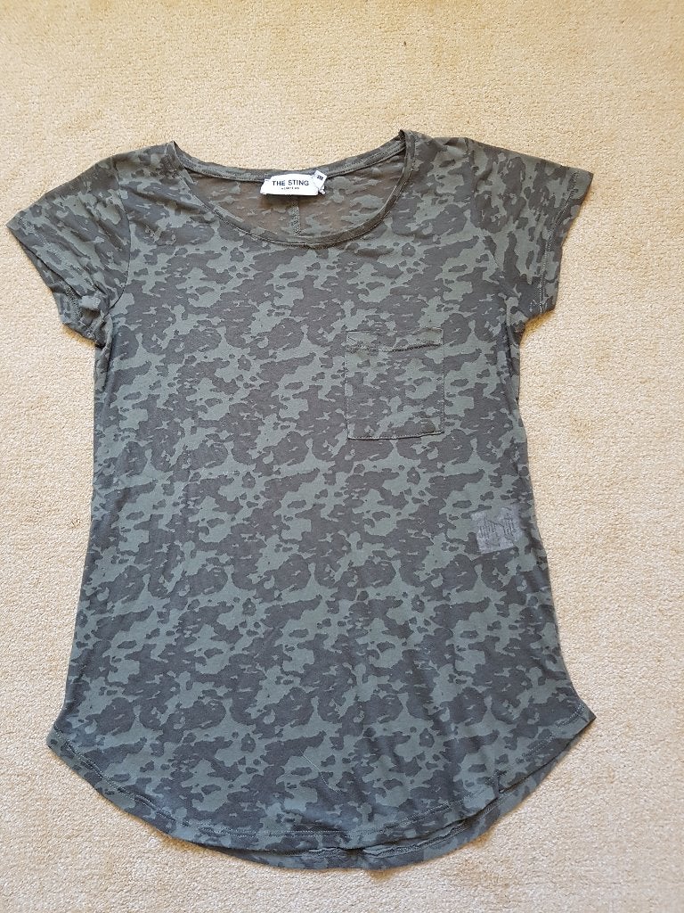 Groen shirt met camouflageprint, The Sting, maat XXS, The Sting, Ophalen of Verzenden, Korte mouw, Maat 34 (XS) of kleiner