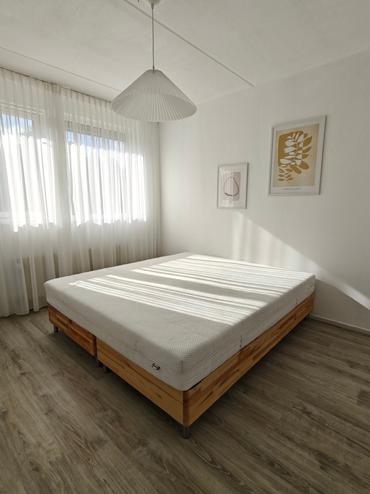 IKEA 180x200 bed + lattenbodem + matras, Ophalen, Wit, Tweepersoons, 180 cm