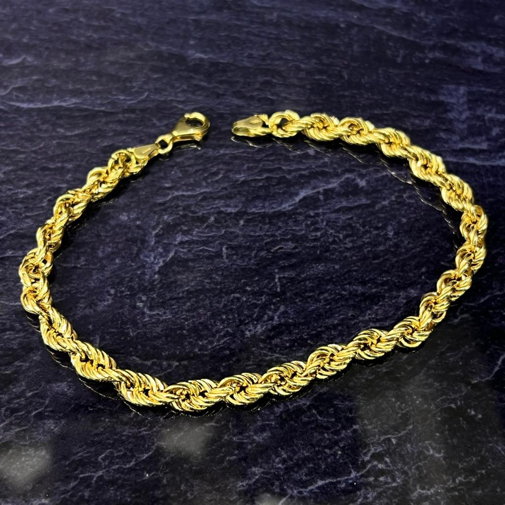 18 karaat gouden armband rope schakel, Ophalen of Verzenden, Zo goed als nieuw, Goud