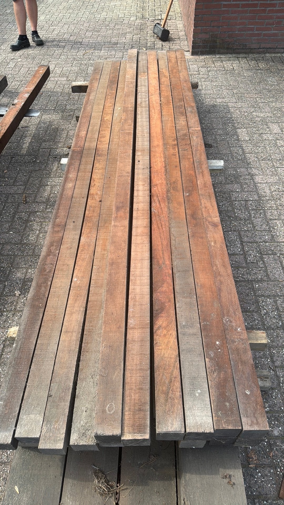 Houten balken 8x8x230 - 16 stuks, Ophalen, Zo goed als nieuw, 250 cm of meer, Balken