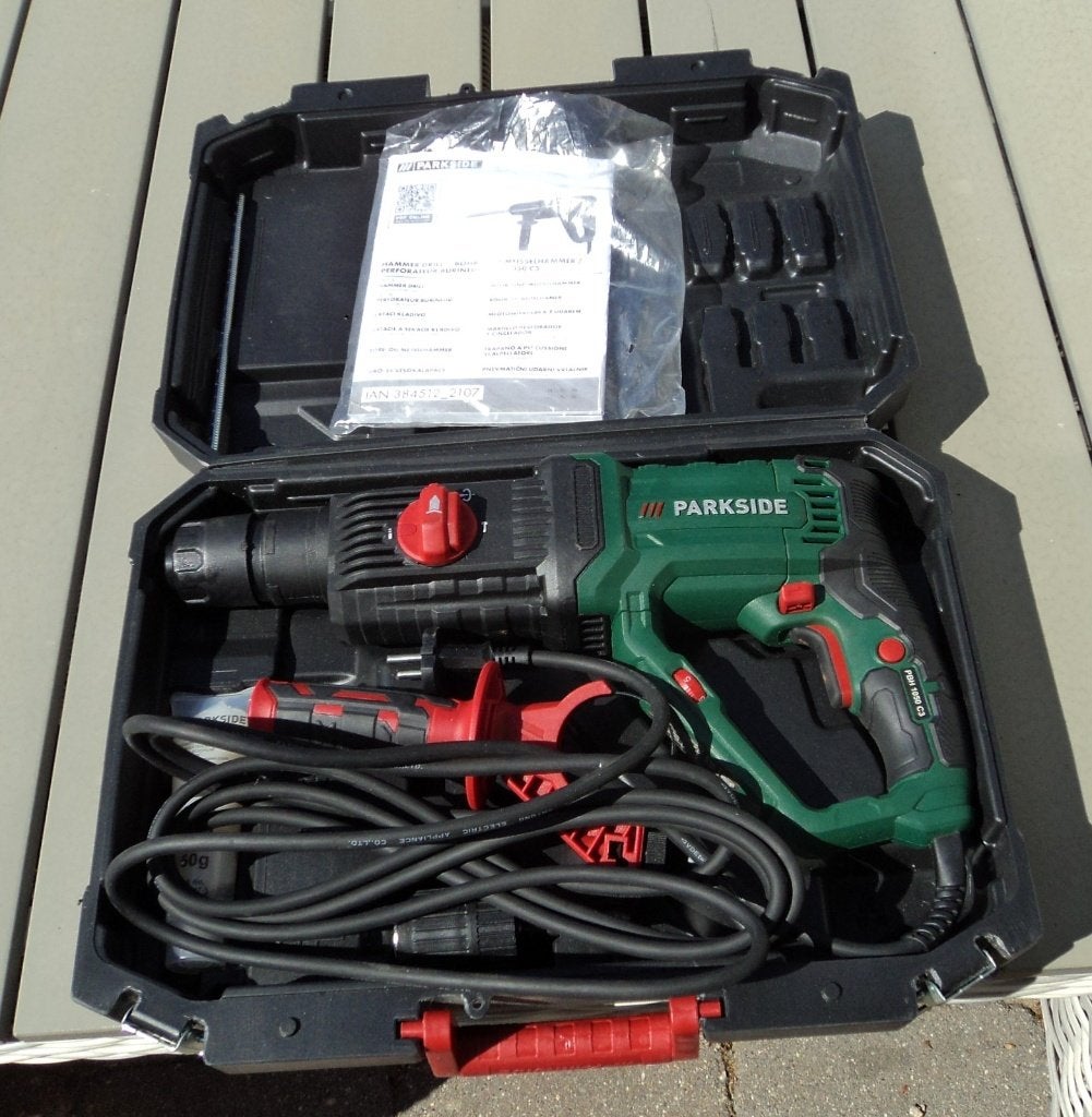 Parkside Boorhamer PBH 1050 C3 met nieuwe boren en beitels, Ophalen, 600 watt of meer, Boor- en/of Breekhamer, Zo goed als nieuw