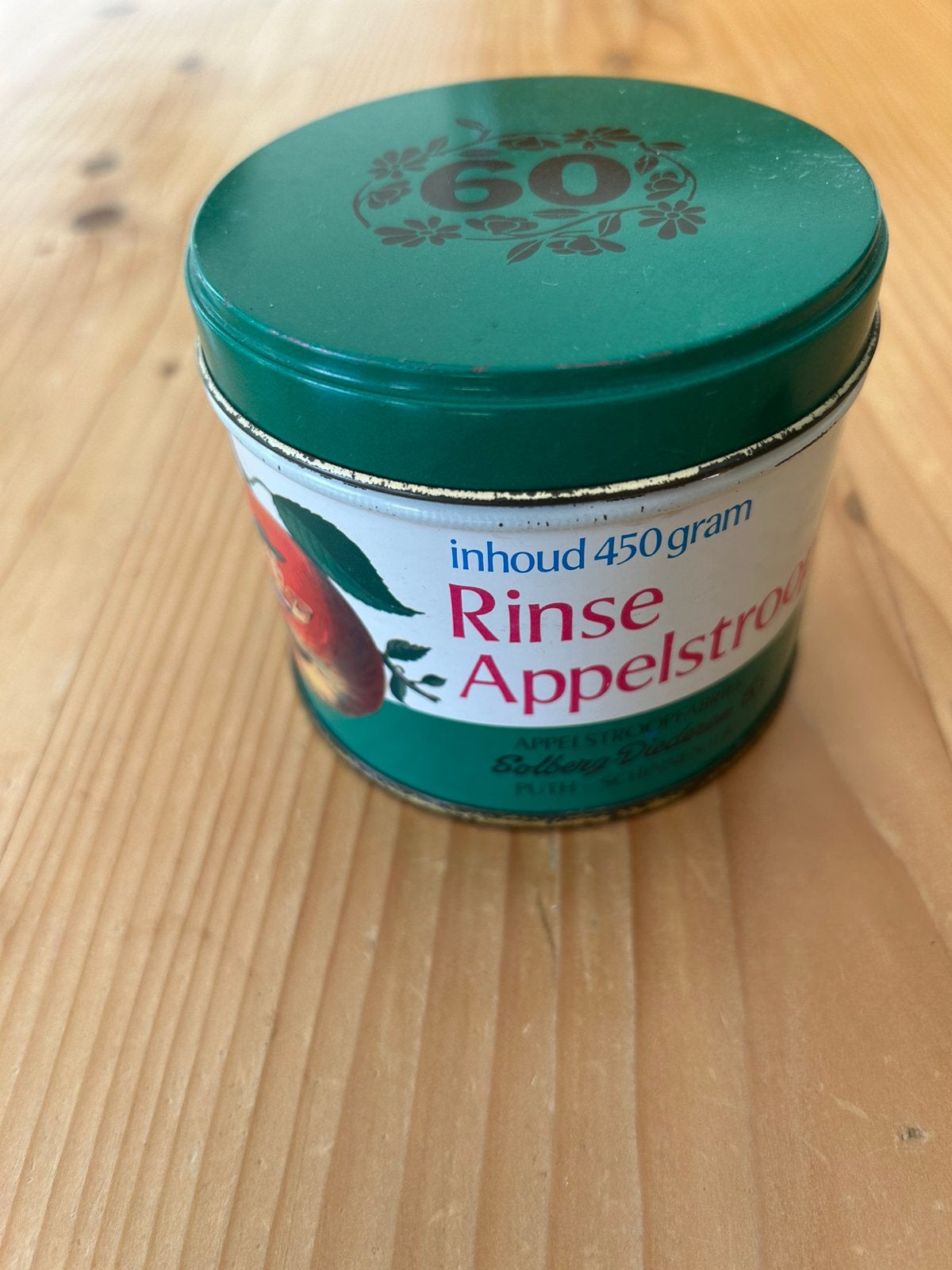 BLIKJE VAN APPELSTROOPFABRIEK SOLBERG/DIEDEREN UIT SCHINNEN, Ophalen of Verzenden, Gebruikt, Overige