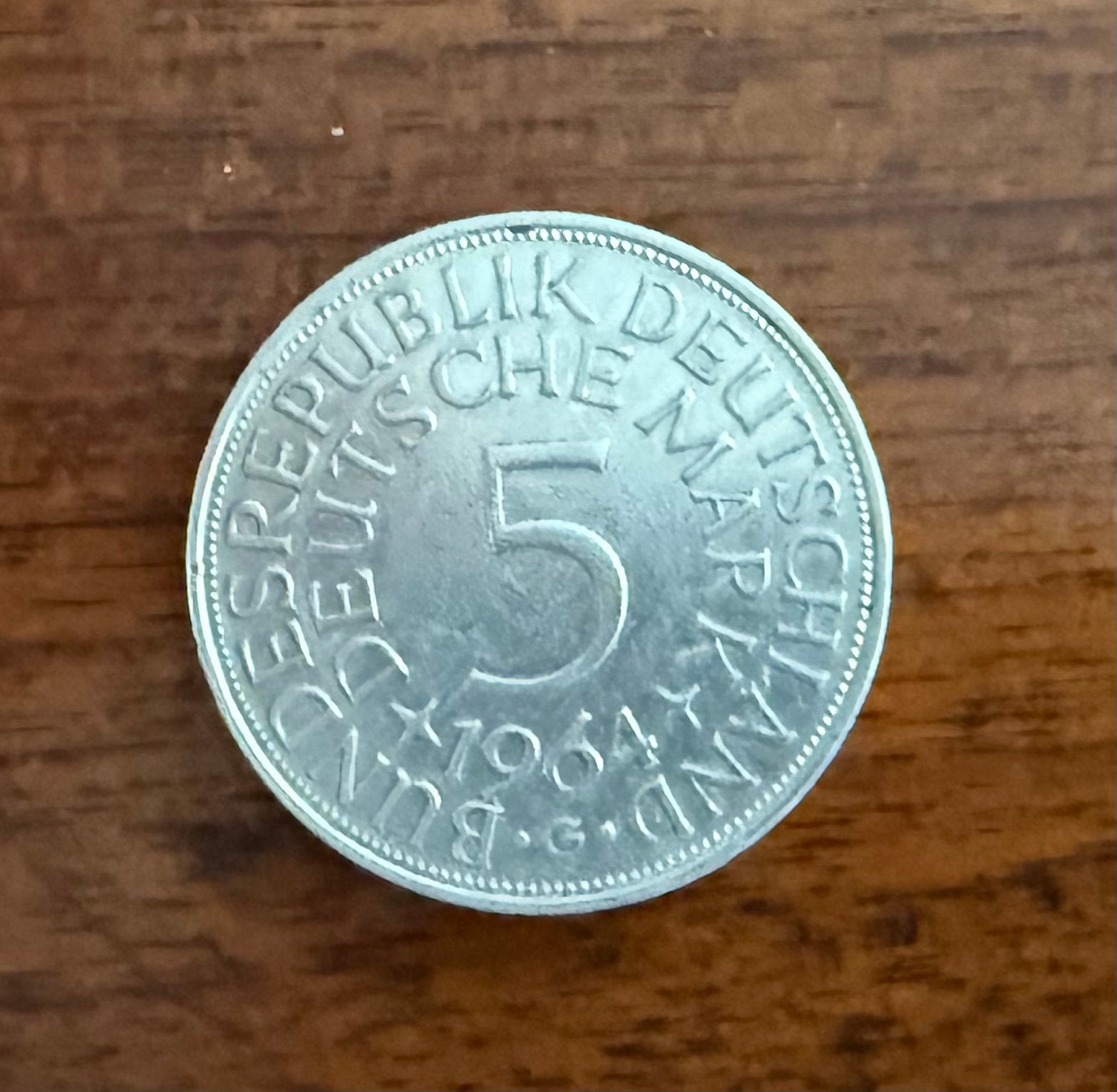Duitse 5 Mark munt 1964 - Zilveren Adelaar, Postzegels en Munten, Munten | Europa | Niet-Euromunten, Ophalen of Verzenden, Duitsland