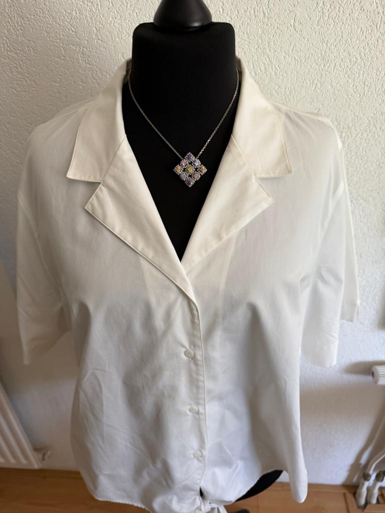 Witte zomerblouse Elisabeth by Liz Claiborne - Maat 52 (24), Kleding | Dames, Ophalen of Verzenden, Zo goed als nieuw, Wit, Blouse of Tuniek