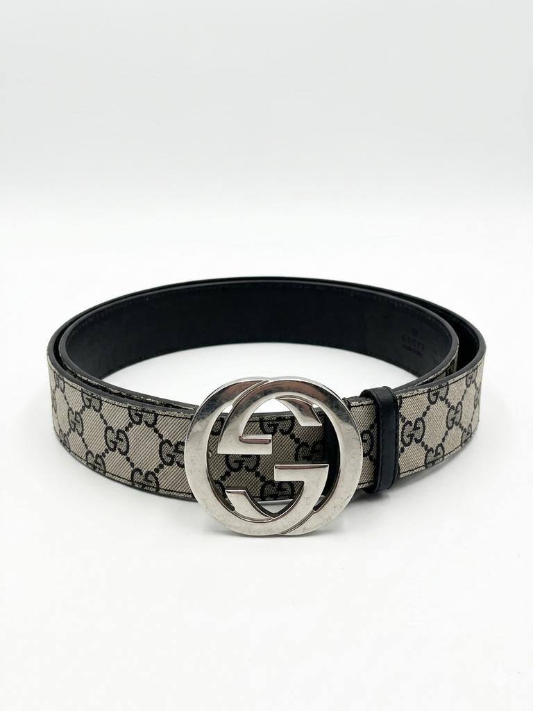 Gucci riem met GG-logo gesp, Overige kleuren, 3 tot 5 cm, Echt leder, 90 tot 100 cm