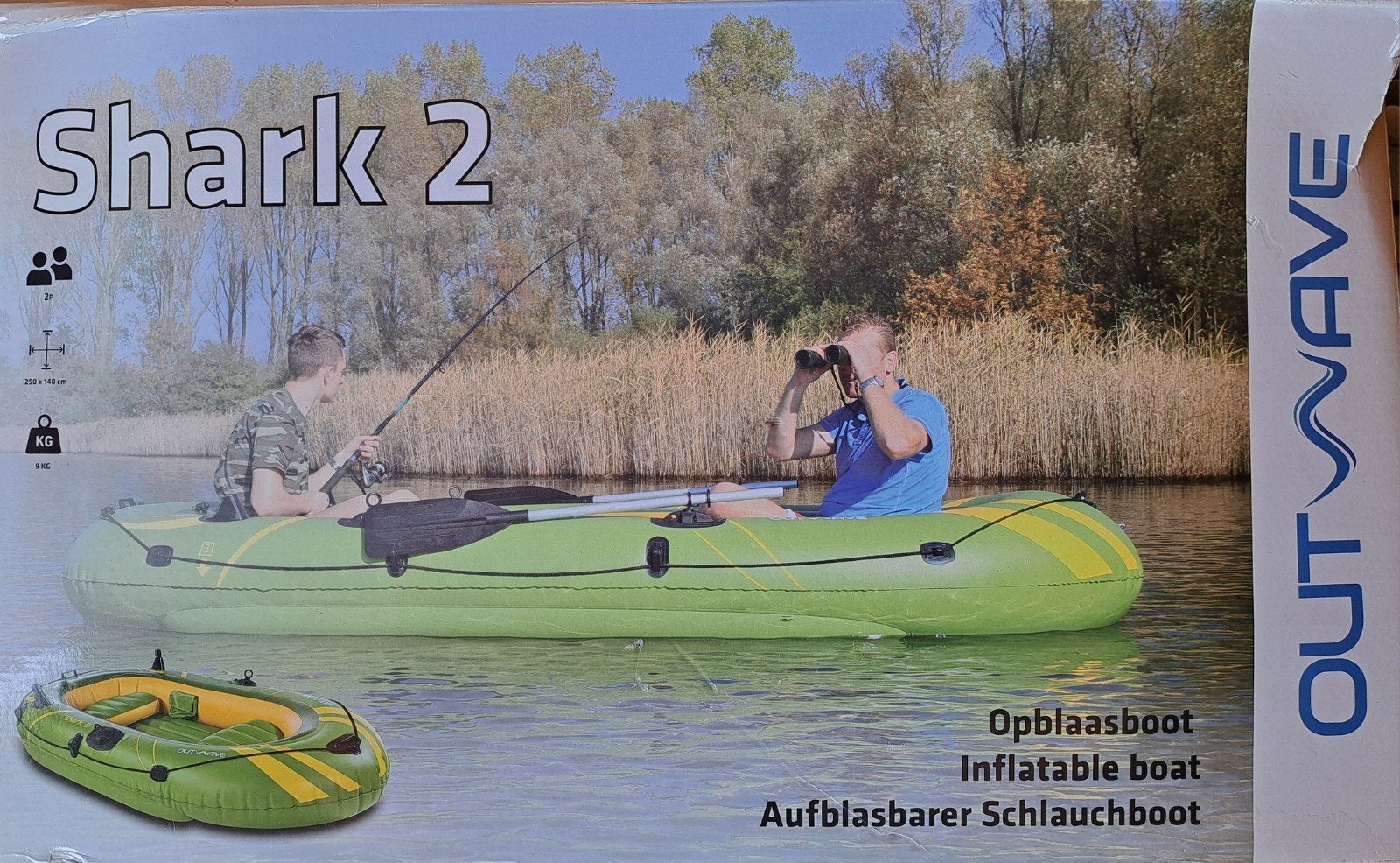 Outwave Shark 2 Opblaasboot - Perfect voor vissen, Ophalen, Zo goed als nieuw