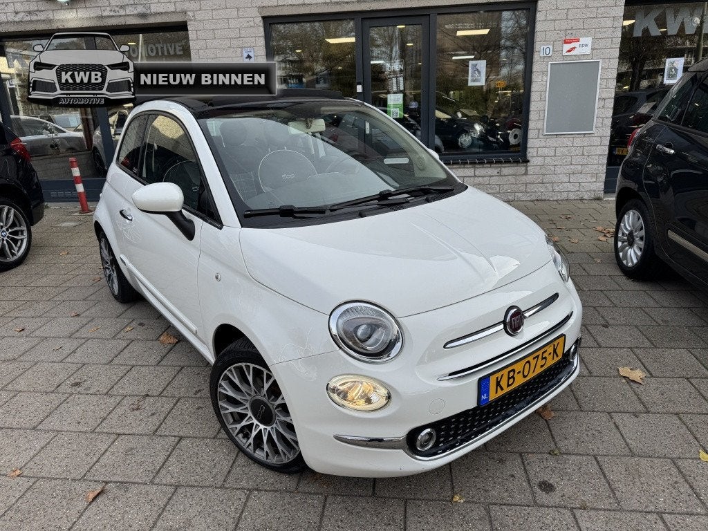Fiat 500C 0.9 TwinAir Lounge Cabrio Navi Nieuw model, 945 kg, Gebruikt, Wit, Origineel Nederlands