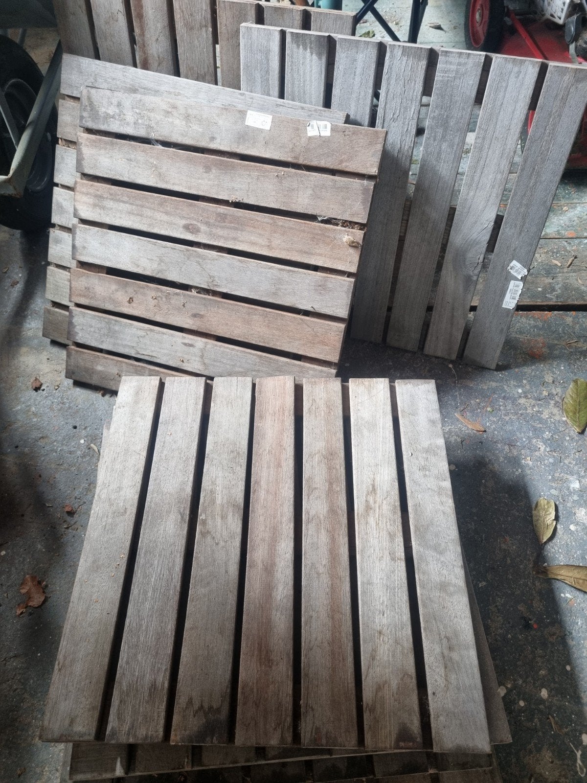 Hardhouten vlondertegel, Tuin en Terras, Terrasdelen en Vlonders, Ophalen, Gebruikt, Hout