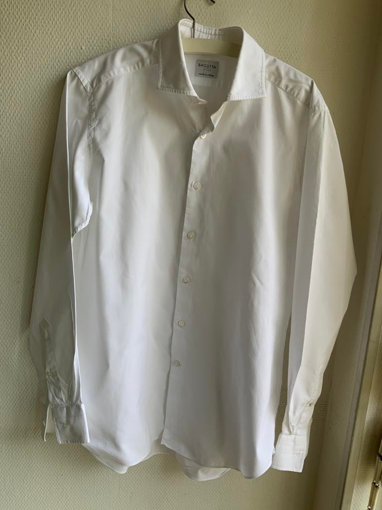 BAGUTTA milano WIT heren overhemd maat 41-16slimfit, Ophalen of Verzenden, Zo goed als nieuw, Wit, Halswijdte 41/42 (L)