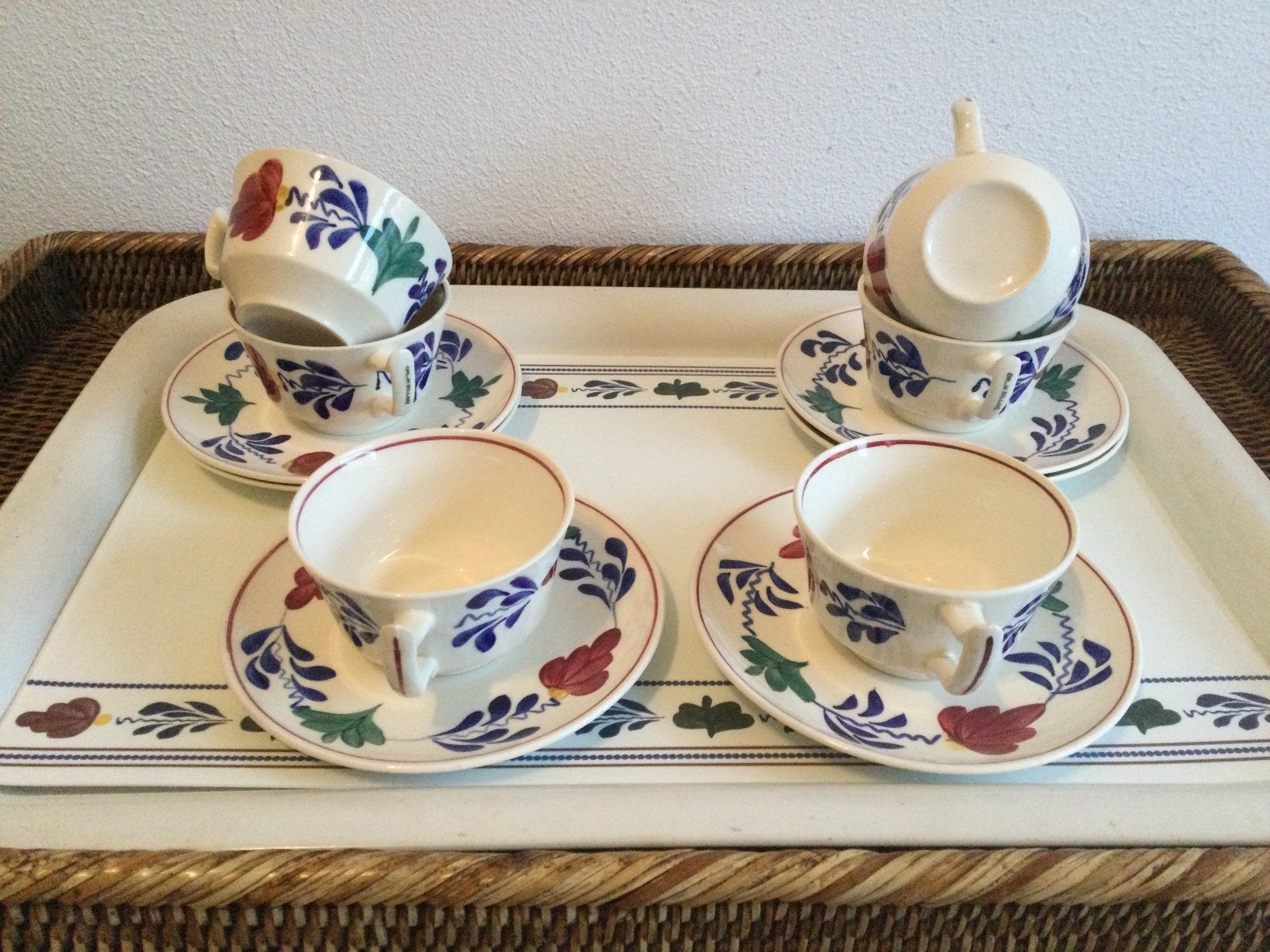 Boerenbont Maastricht (Koffiekop met schotel), Antiek en Kunst, Antiek | Servies los, Ophalen of Verzenden