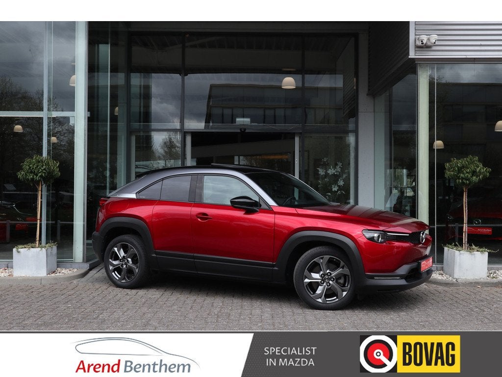 Mazda MX-30 e-Skyactiv EV 145 Luxury Modern 360 Camera / Sch, Auto's, Mazda, 145 pk, Gebruikt, 35 kWh, Leder en Stof