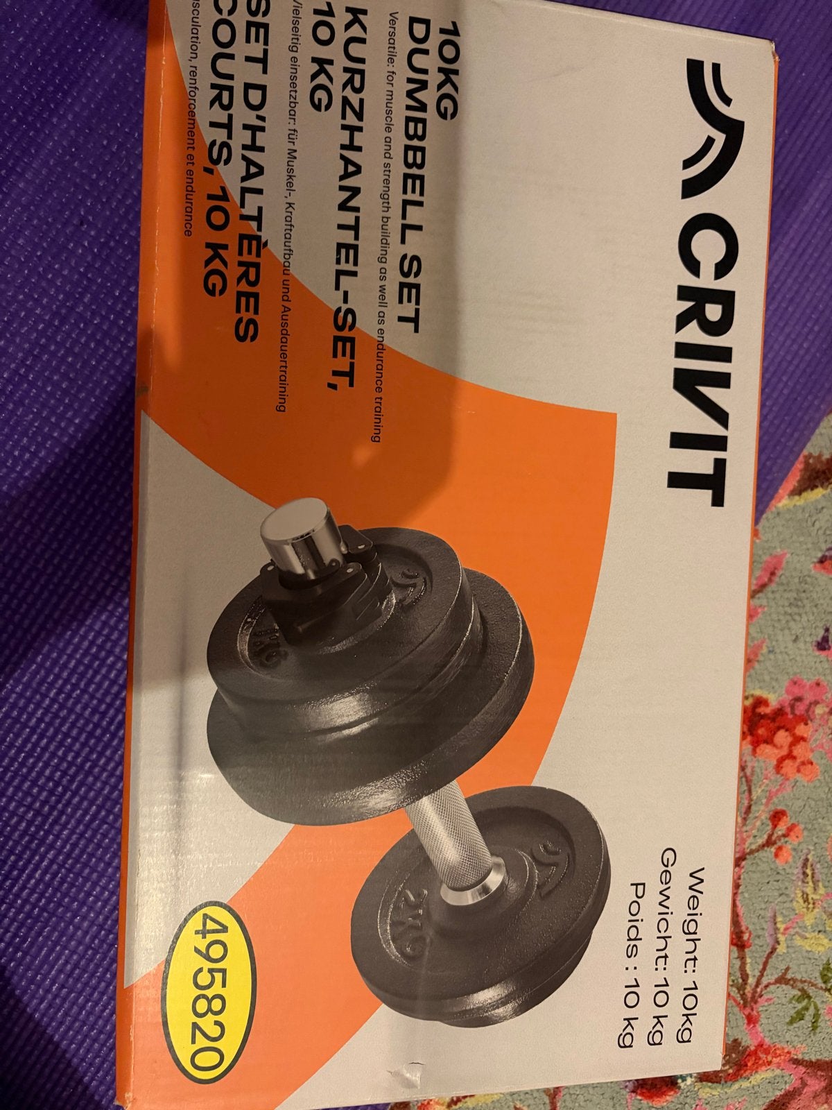 Crivit Halterset 10 kg - Nieuw in doos, Ophalen, Nieuw, Armen, Halterset