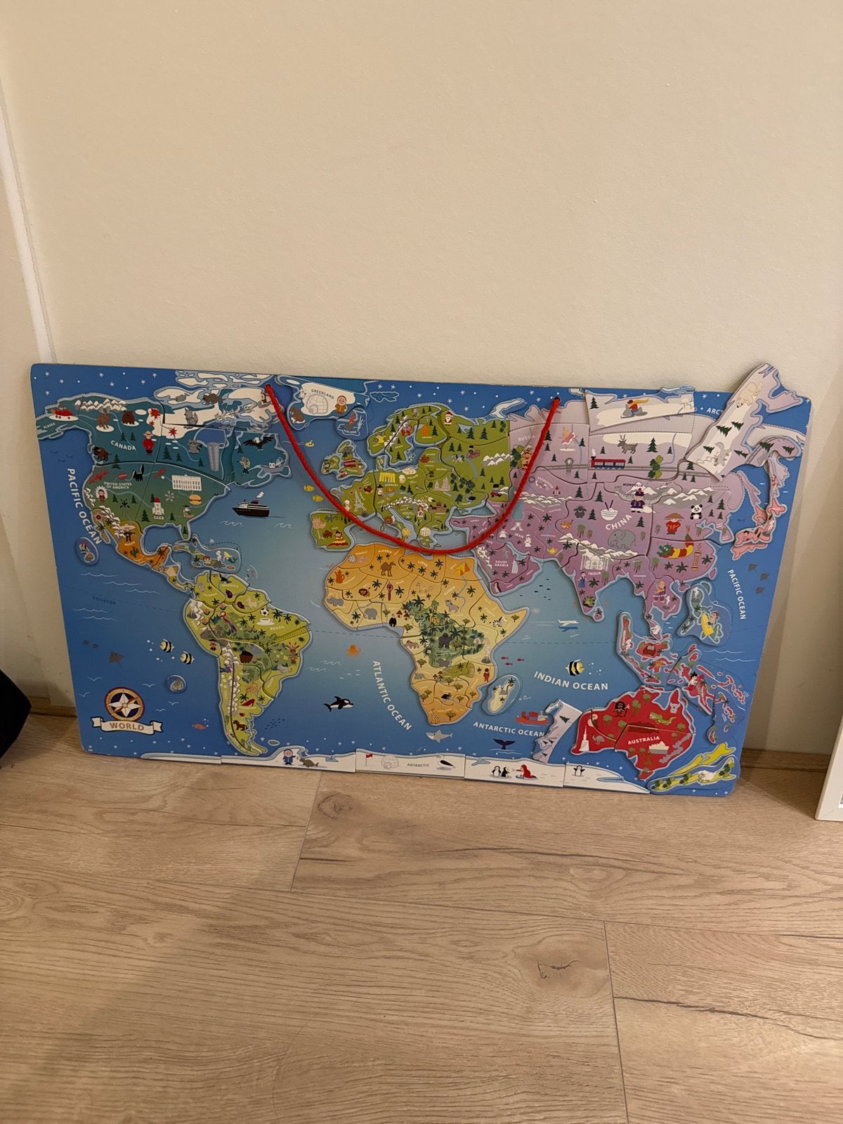 Educatieve magnetische wereldkaart voor kinderen, Kinderen en Baby's, Ophalen of Verzenden, Zo goed als nieuw, Puzzelen