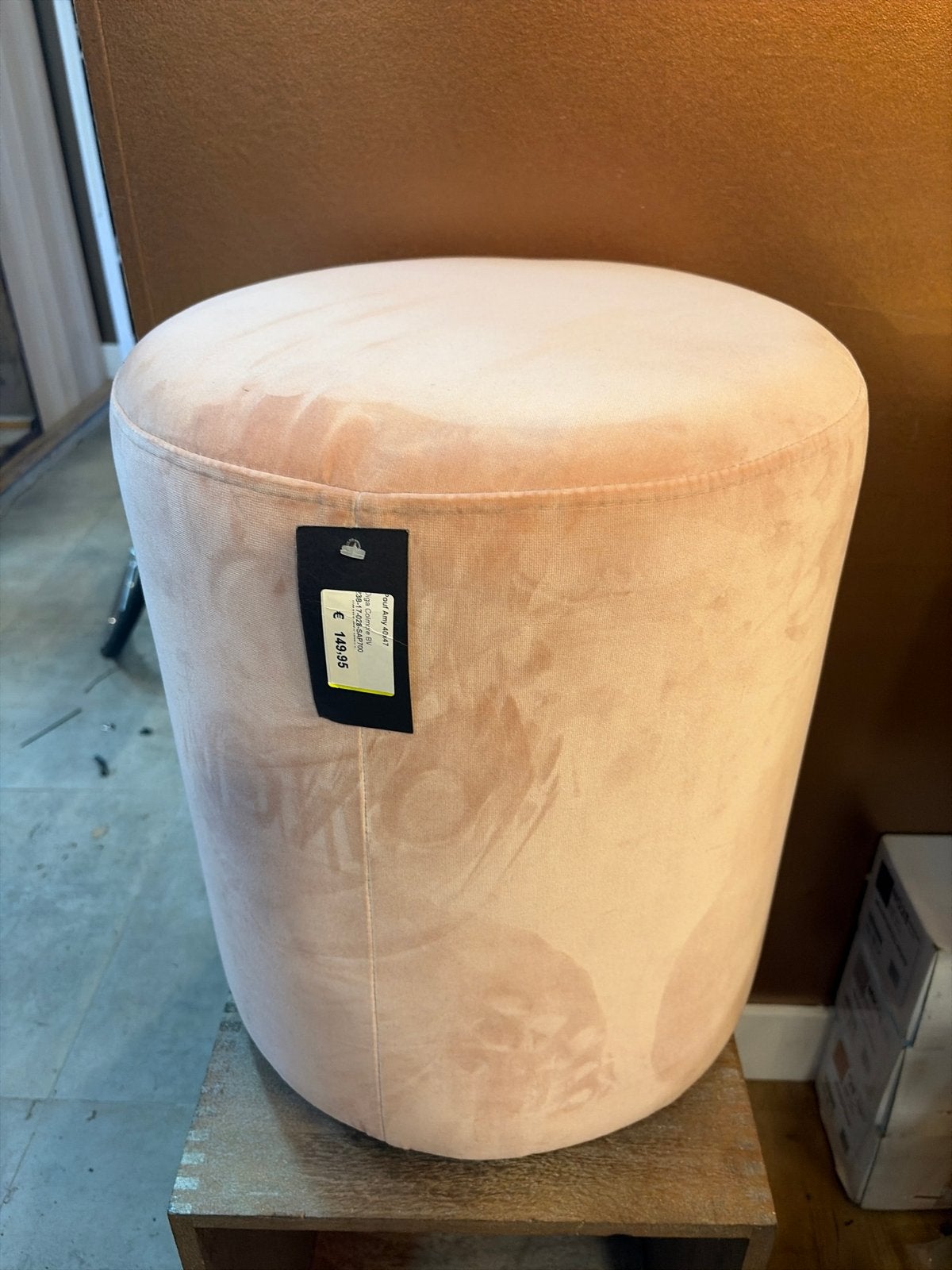 Colmore Amy Poef - Roze Velours, Huis en Inrichting, Minder dan 50 cm, Rond, Nieuw, Ophalen of Verzenden