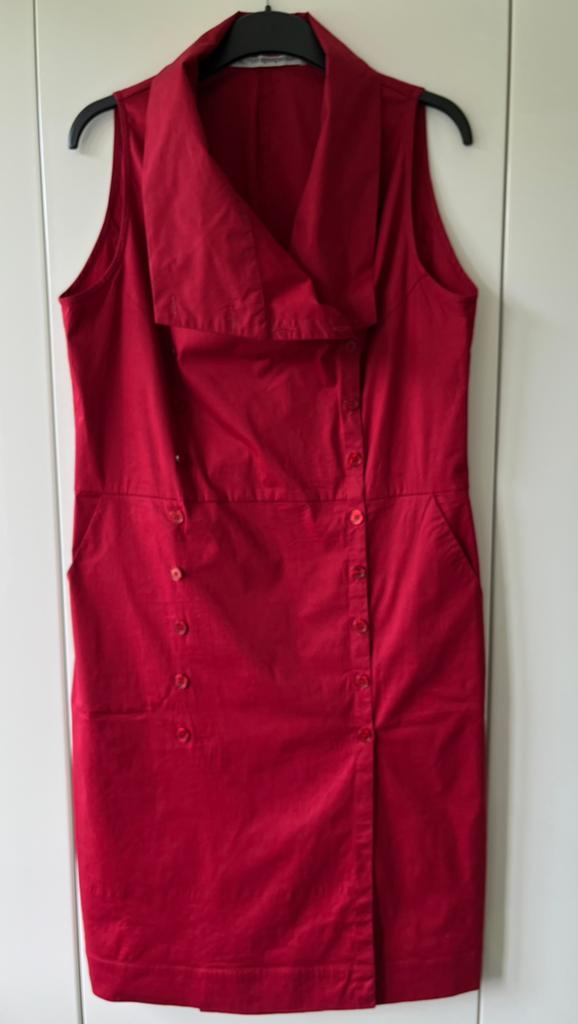 Prachtige jurk Cora Kemperman, maat XL, Kleding | Dames, Jurken, Zo goed als nieuw, Maat 46/48 (XL) of groter, Rood, Onder de knie