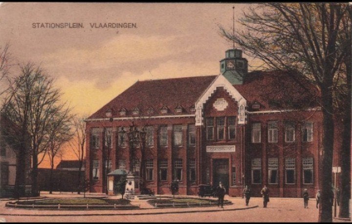Vlaardingen Stationsplein 1923, Verzenden, 1920 tot 1940, Gelopen, Zuid-Holland
