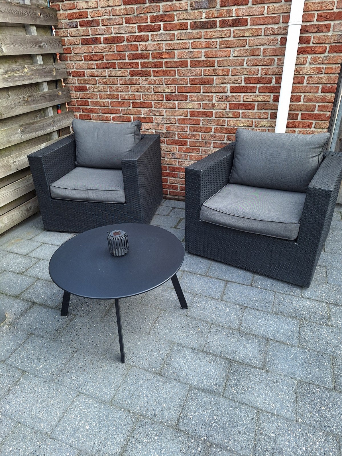 Tuinstoelen met tafel, Gebruikt, Wicker, Stoel, Tuinset