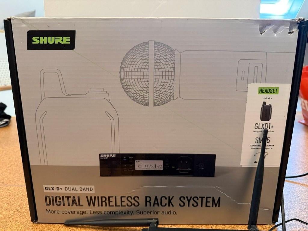 Shure GLXD4R+ SM35 & MX185, Muziek en Instrumenten, Microfoons, Ophalen of Verzenden, Zo goed als nieuw, Zangmicrofoon