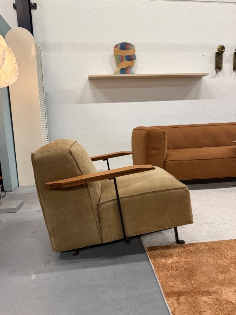 Nieuw Gelderland Woody Fauteuil bruin leer Design stoel, Nieuw, Ophalen of Verzenden, Gelderland, Industrieweg 15