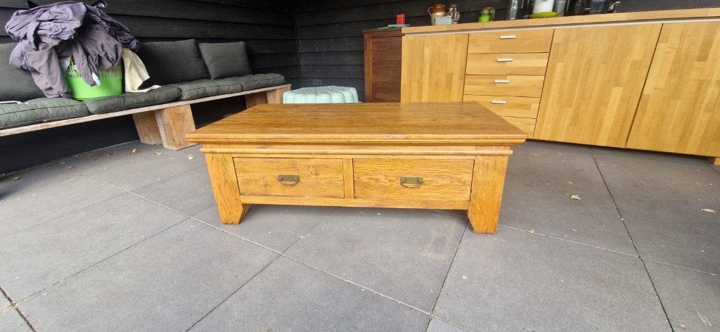Salontafel, Huis en Inrichting, Tafels | Salontafels, Ophalen, Gebruikt, Eikenhout, 50 tot 100 cm