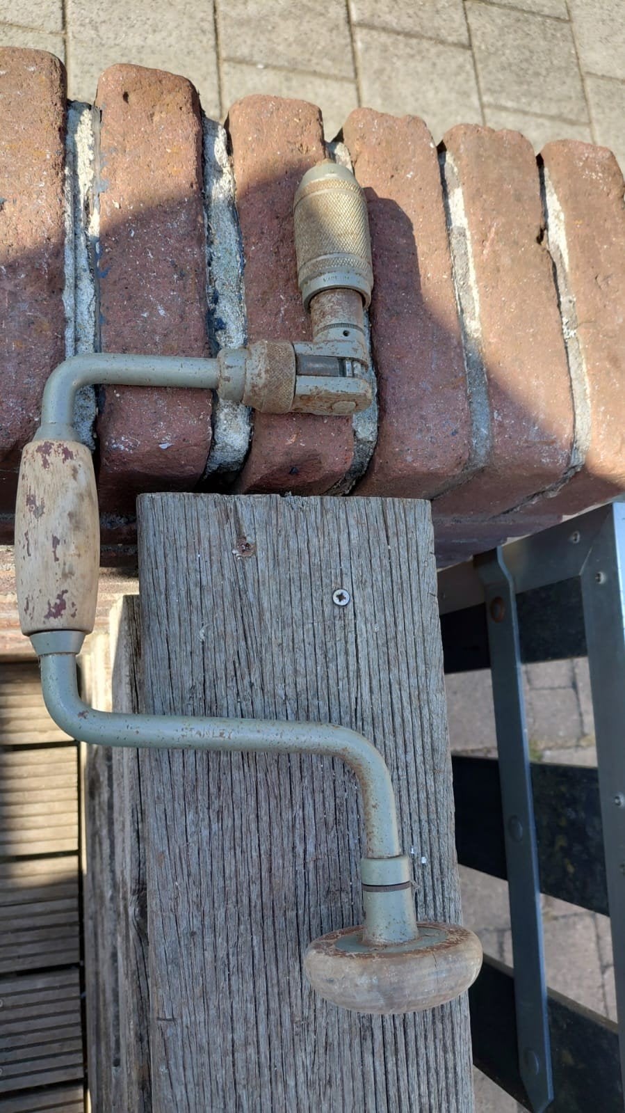 Vintage handboor - Boorzwengel, Ophalen of Verzenden, Gebruikt