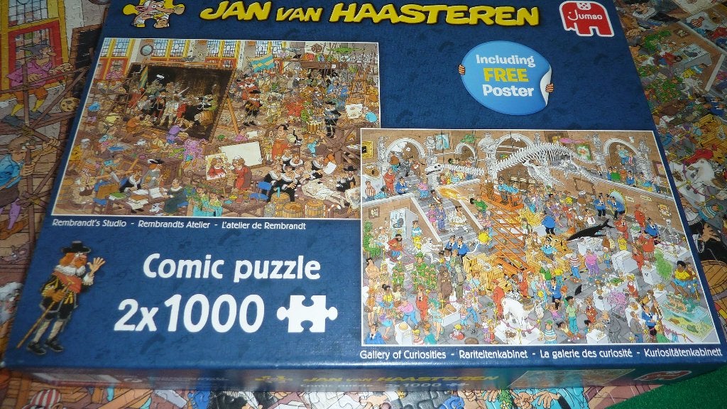 Jan van Haasteren puzzel  Rembrandt en rariteitenkabinet, Ophalen, 500 t/m 1500 stukjes, Zo goed als nieuw
