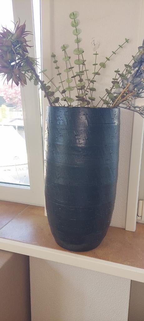 Grote zwarte vaas 52 cm, Ophalen, Zwart, 50 tot 75 cm