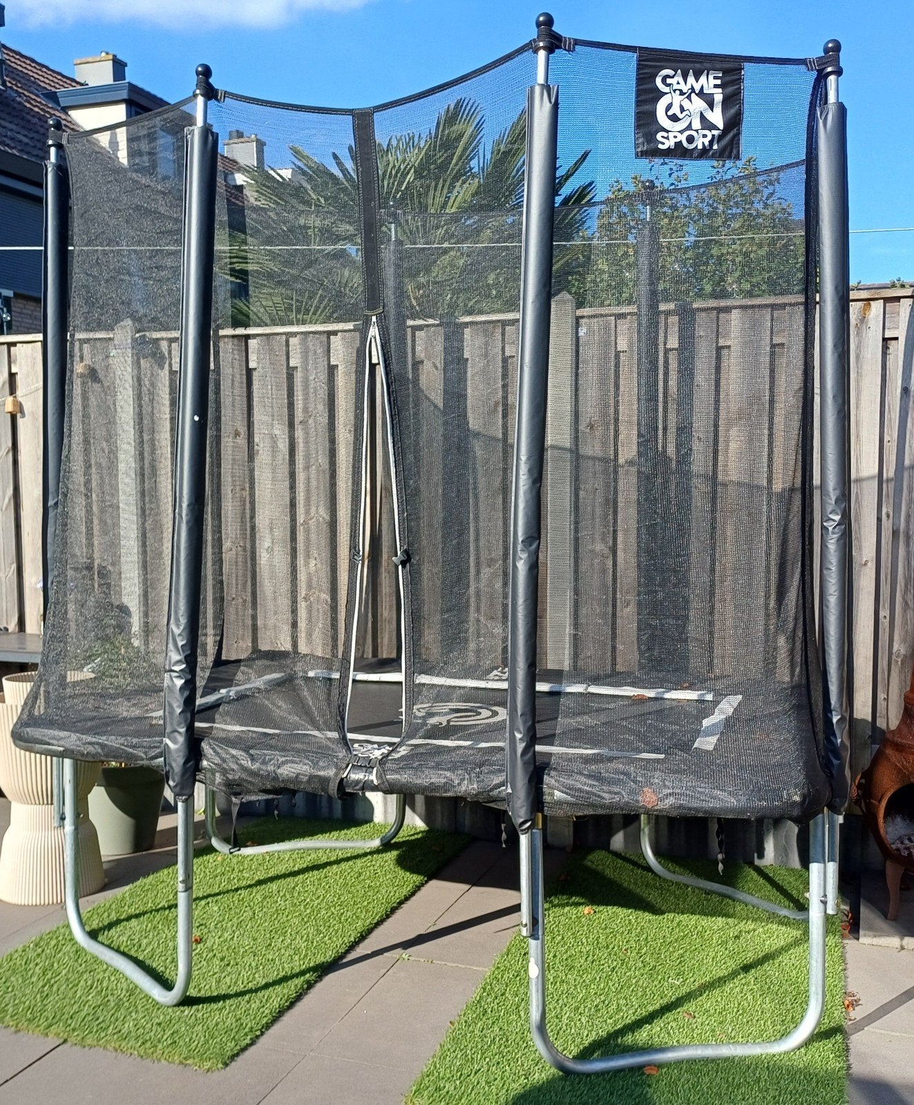 trampoline rechthoekig, Ophalen, Gebruikt