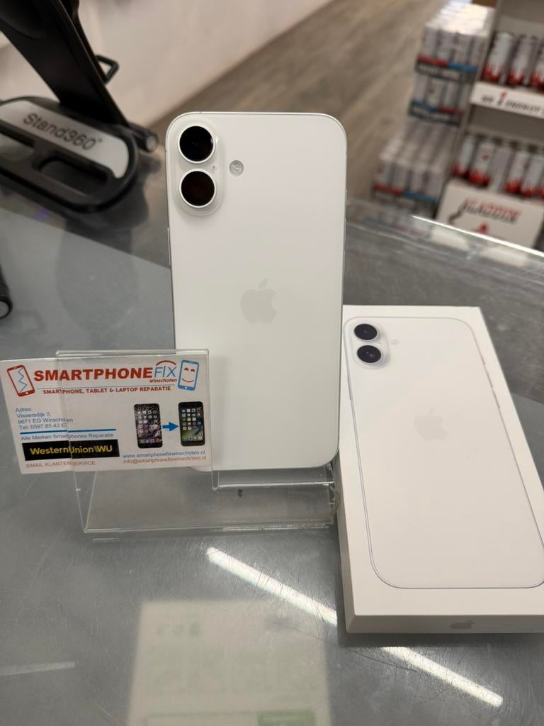 iphone 16 plus 128gb white nieuwstaat+apple garantie batt100, Apple, Apple, Overige typen, Ophalen of Verzenden