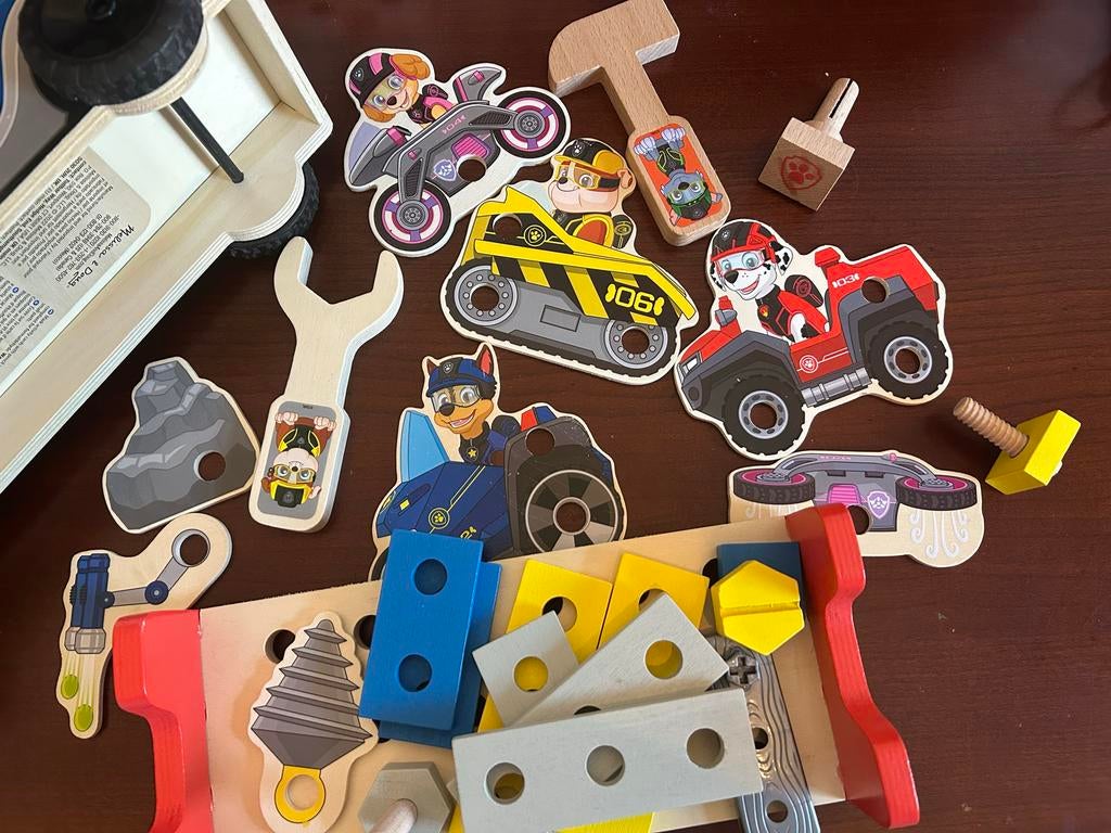 Paw Patrol Houten Werkbank en Voertuig Speelset, Ophalen of Verzenden, Zo goed als nieuw, Bouwen