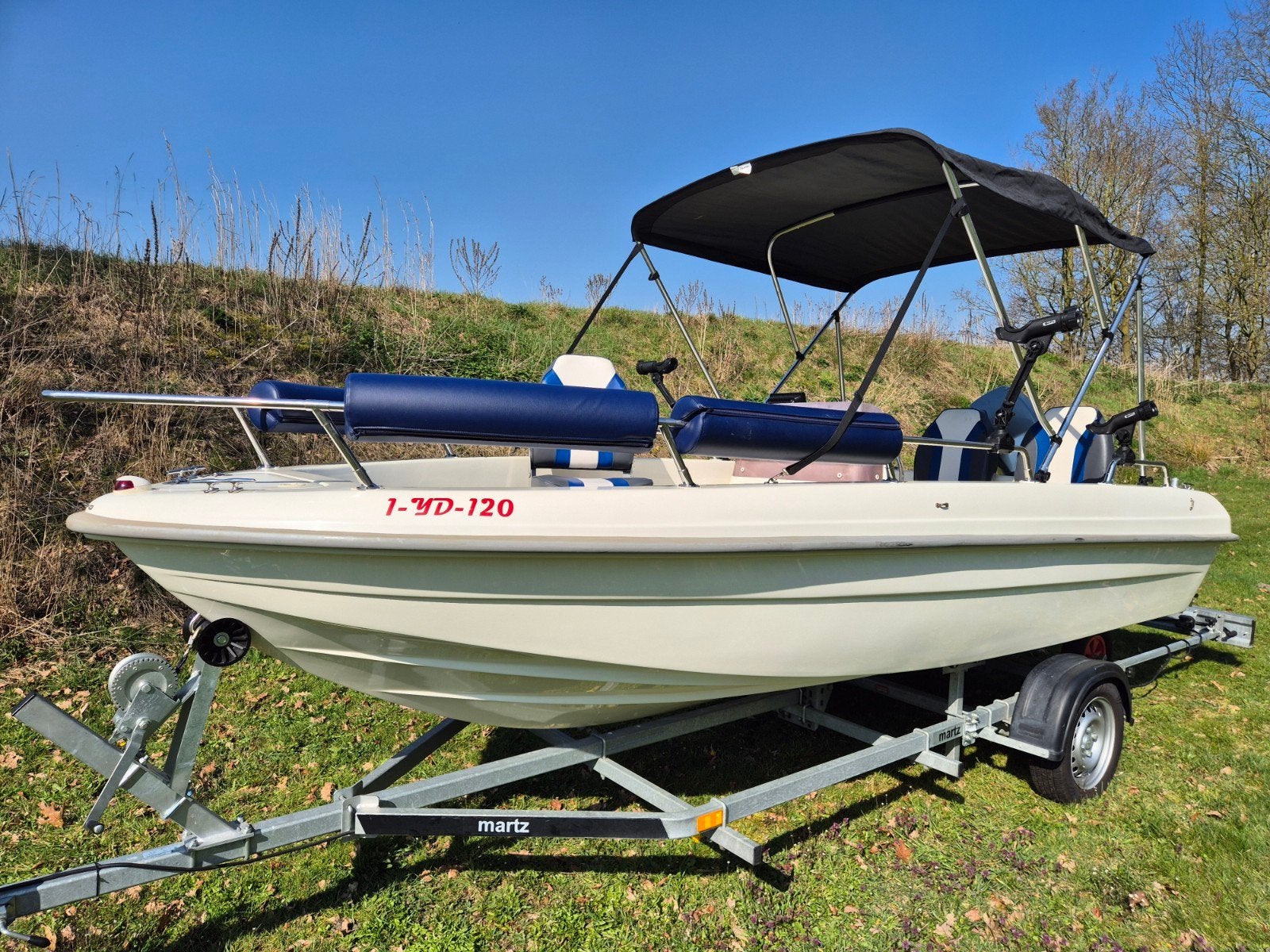Te koop: Laguna Sport Fish 455 met 50 pk Mariner 4-takt moto, Ophalen, Gebruikt, Viertaktmotor, 50 pk