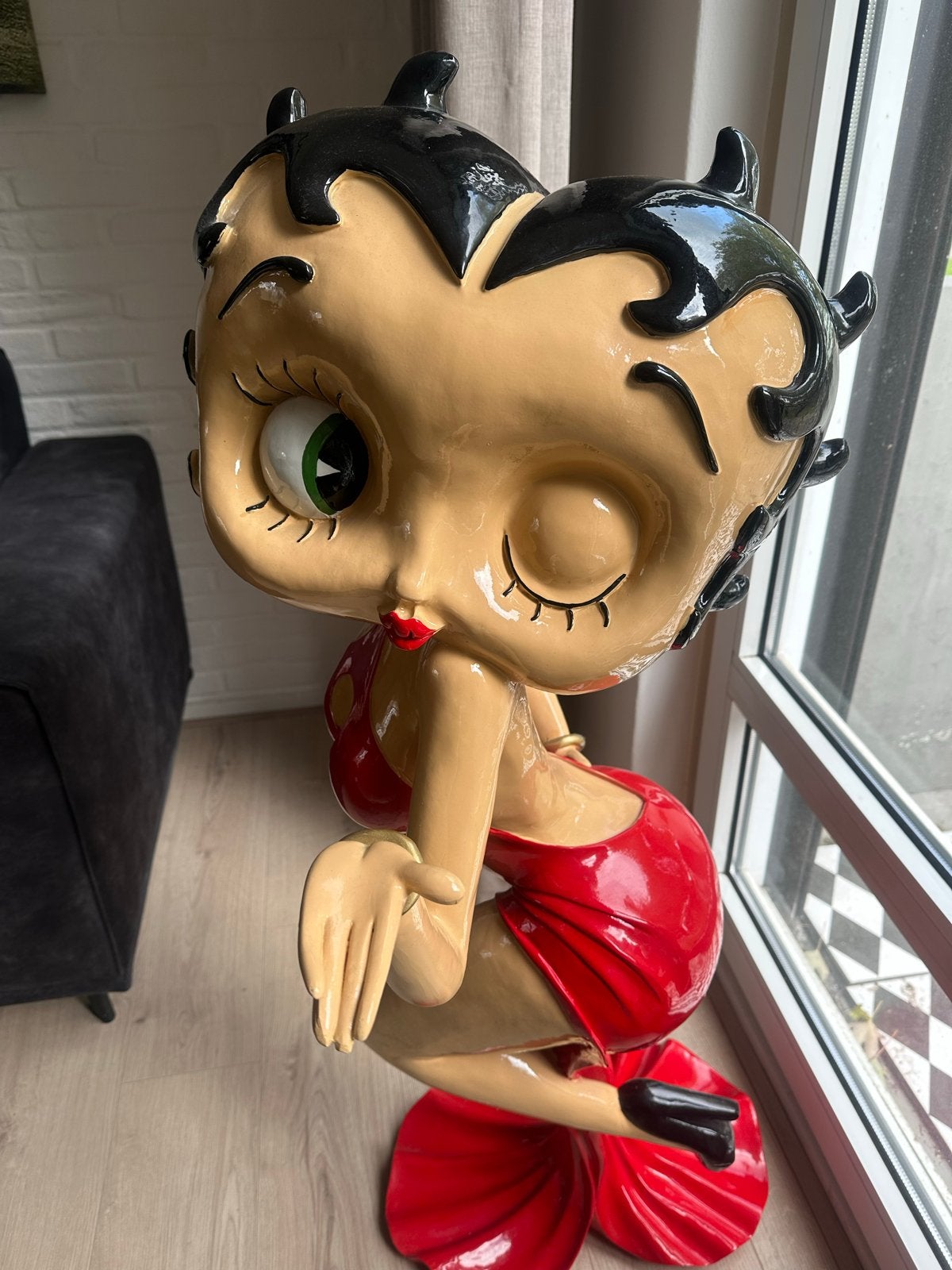 Groot Betty Boop Beeld - 122 cm hoog, onbeschadigd, Antiek en Kunst, Ophalen of Verzenden, 1 meter - 2 meter, Beeld, Vrouw