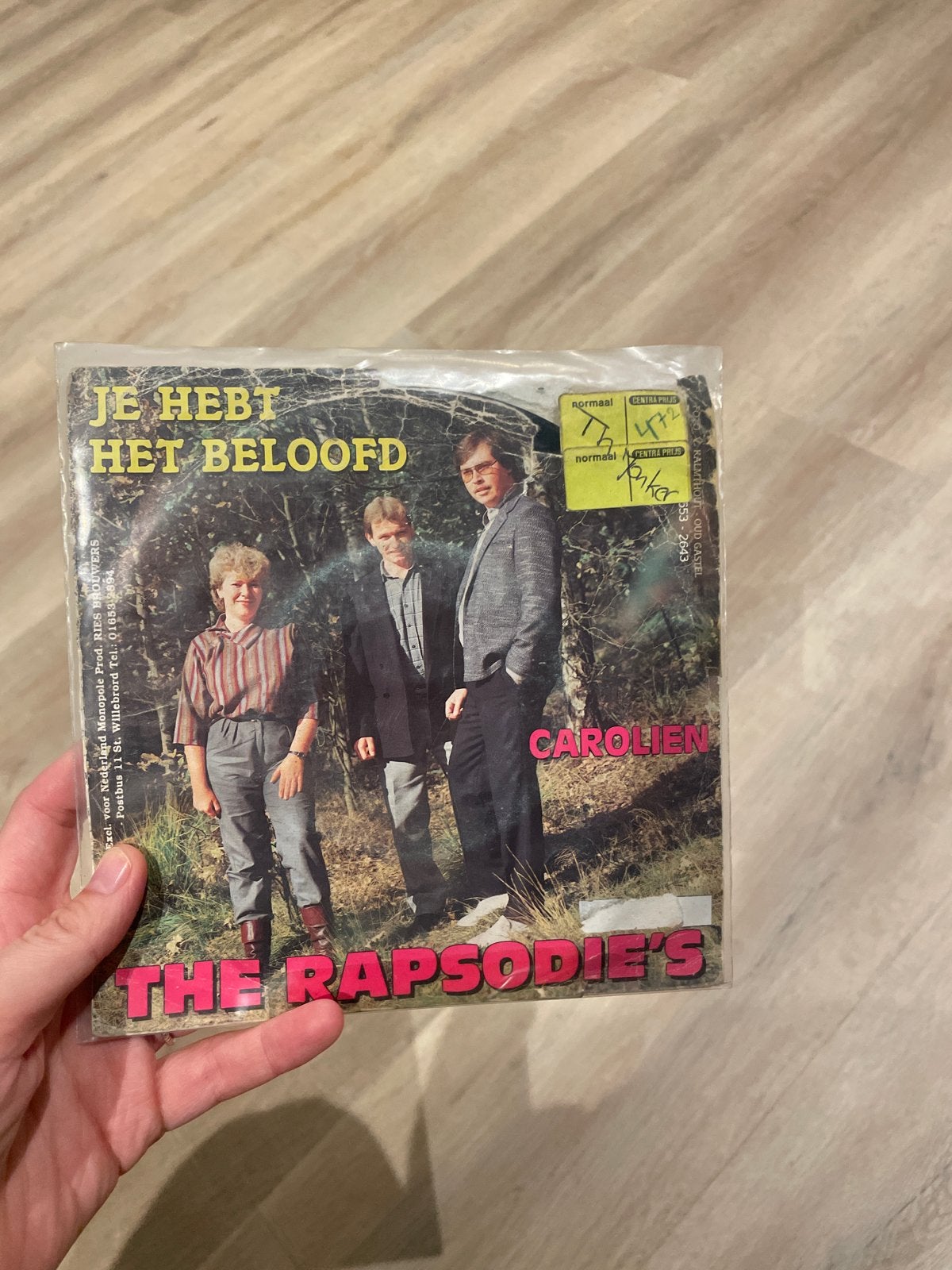 The Rapsodie's - Je Hebt Het Beloofd / Carolien (7 inch viny, Gebruikt, 7 inch, Ophalen of Verzenden, EP
