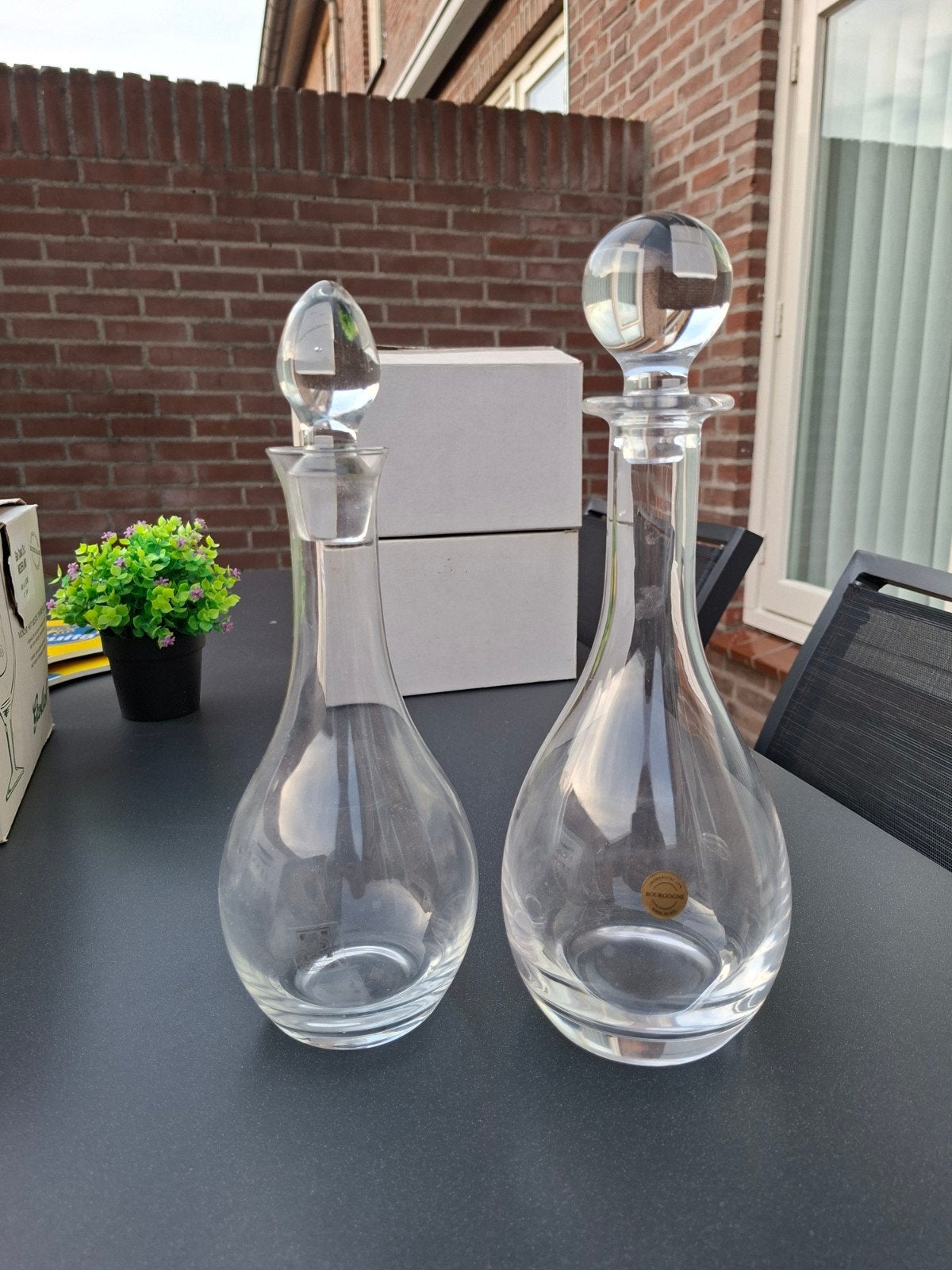 Set van 2 kristallen karaffen met stop, Ophalen