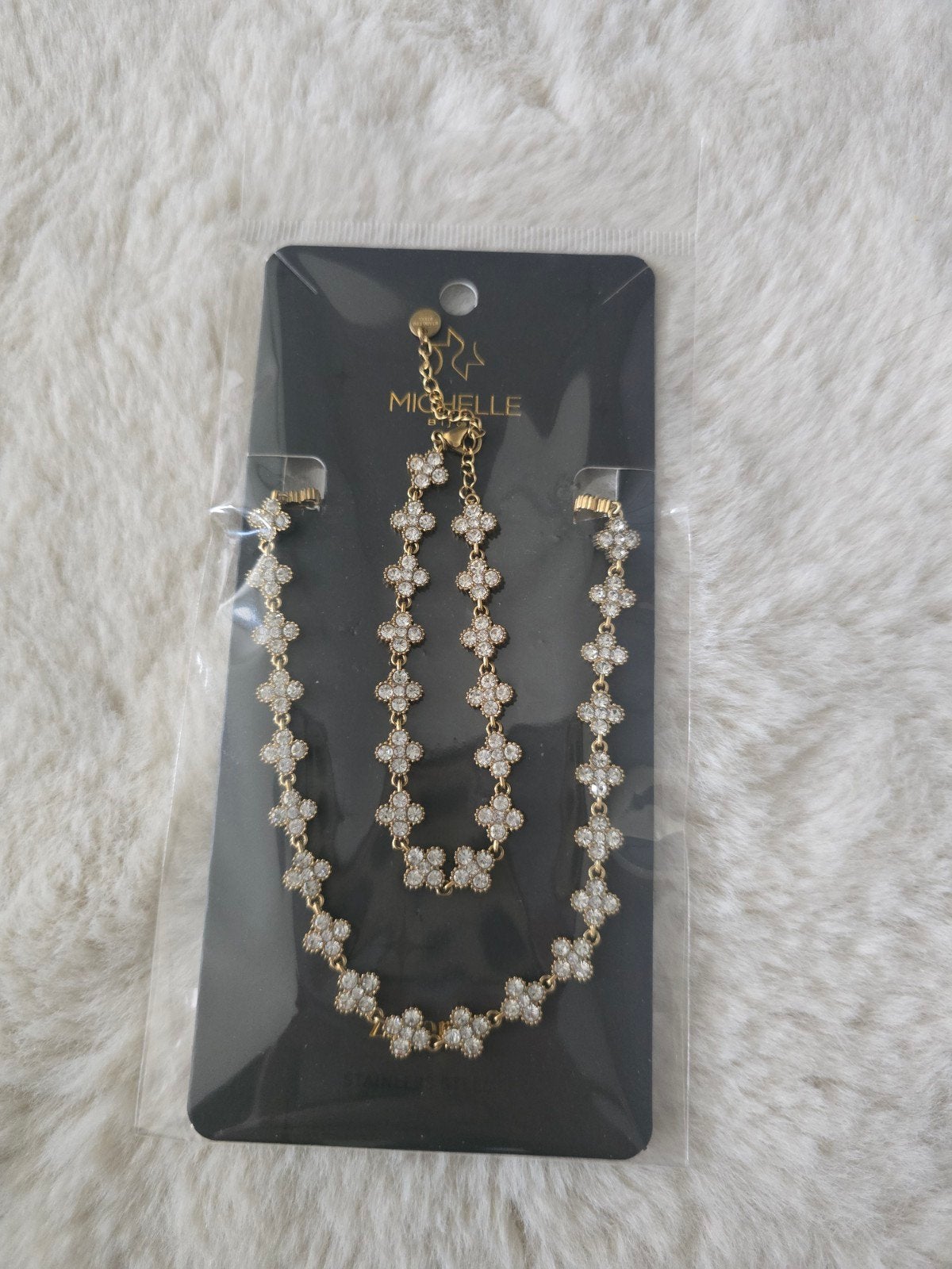 Luxe Shimmer Klaver Sieraden Set - Armband & Ketting, Sieraden, Tassen en Uiterlijk, Armbanden, Overige materialen, Verzenden