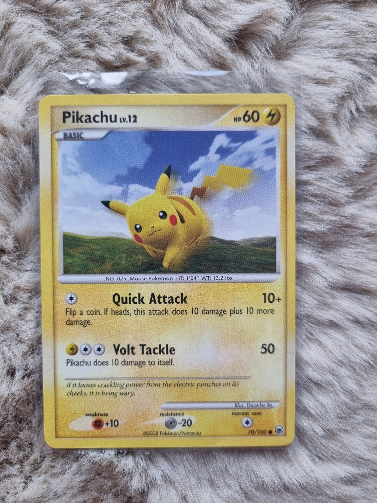 Pikachu Lv.12 Pokémon kaart (2008), Ophalen of Verzenden, Zo goed als nieuw, Losse kaart