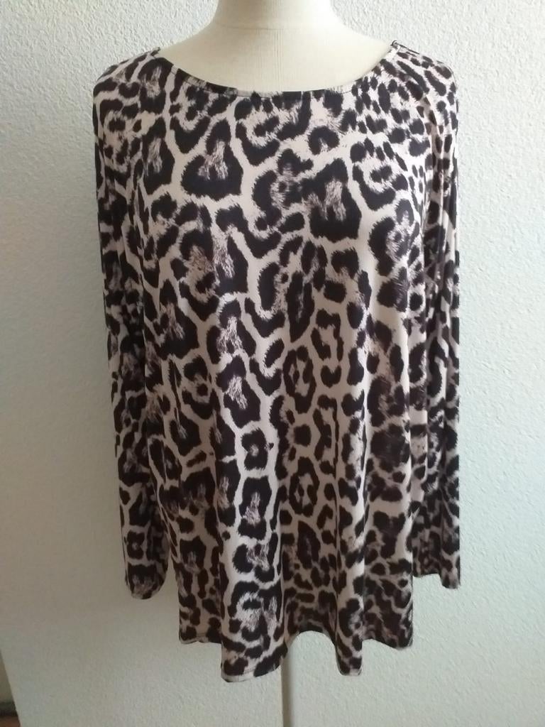Panter top 1 maat, Kleding | Dames, Grote Maten, Ophalen of Verzenden, Zo goed als nieuw, Bruin, Shirt of Top
