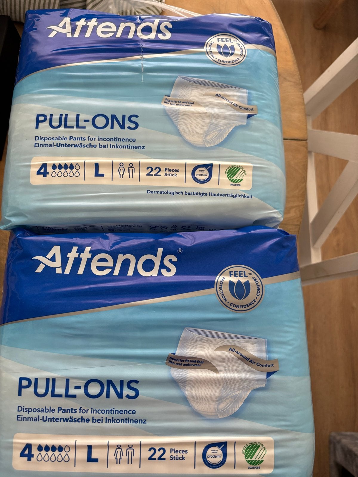 Incontinentie ondergoed, Ophalen