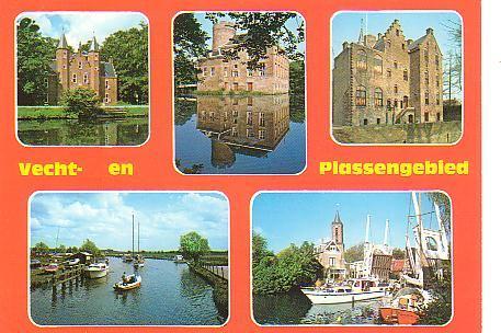 Ansichtkaart	Vecht	& Plassengebied	 5-luik, Verzenden, 1960 tot 1980, Gelopen, Utrecht