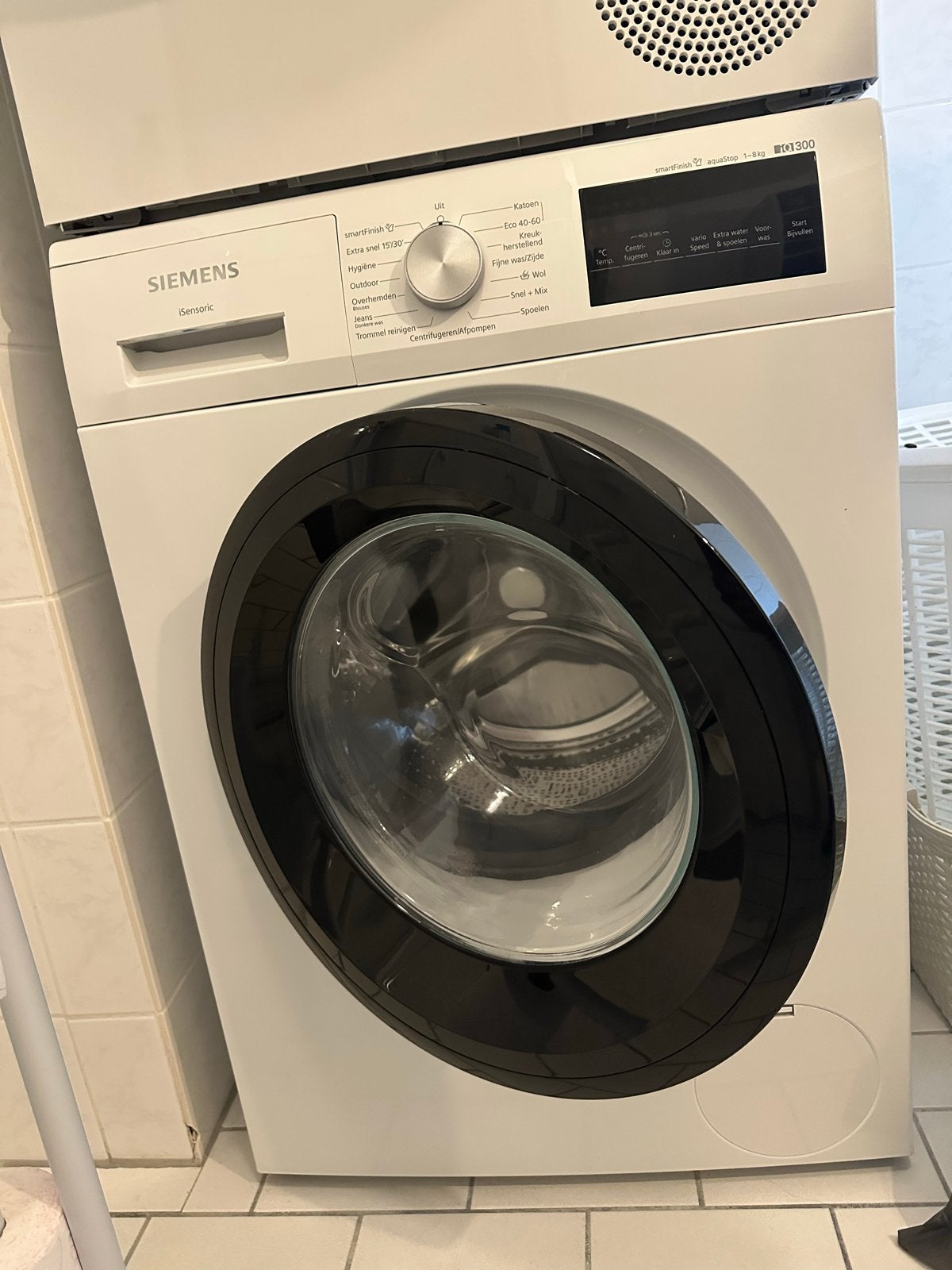 Siemens iQ300 Wasmachine WM14N209NL en Droger WT45H20SNL, 8 tot 10 kg, Ophalen, Zo goed als nieuw, 85 tot 90 cm