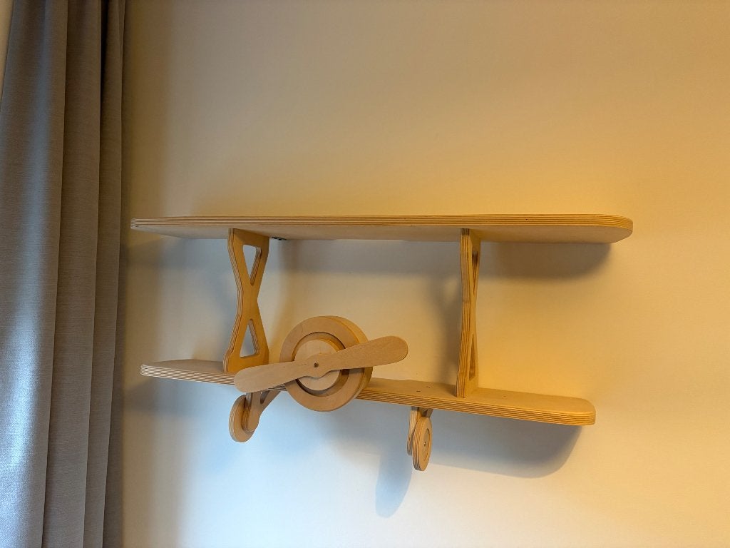 Houten wandplank vliegtuig, Ophalen, Zo goed als nieuw, Ophangbaar, Wanddecoratie