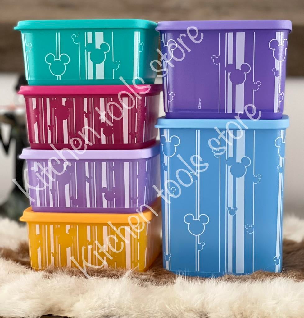 Tupperware disney Set Cubix Mickey Mouse Bewaardoos voorraad, Ophalen of Verzenden, Nieuw, Bus of Trommel