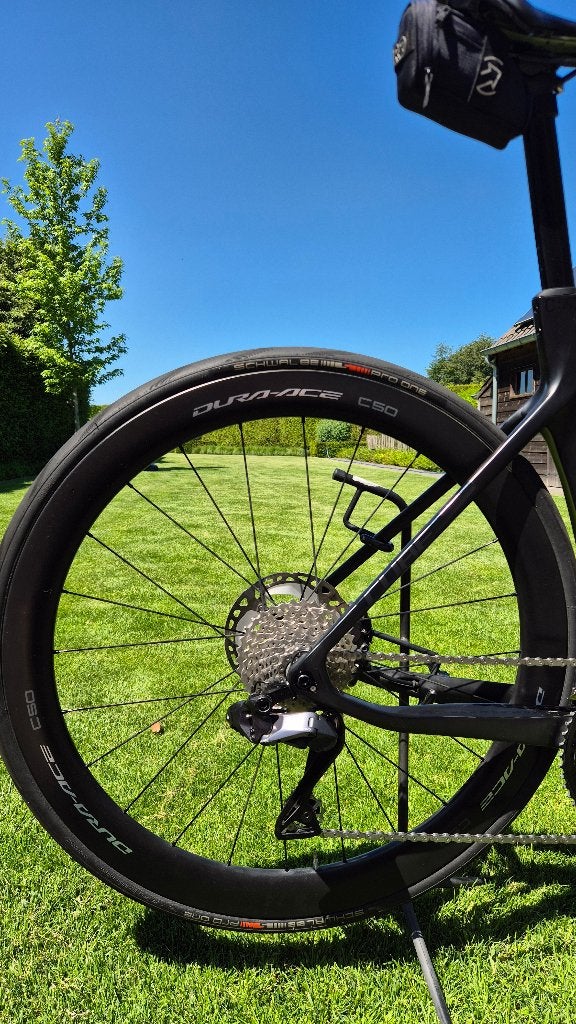 Shimano DURA ACE C50 carbon wielset incl discs, Zo goed als nieuw, Racefiets, Ophalen, Wiel