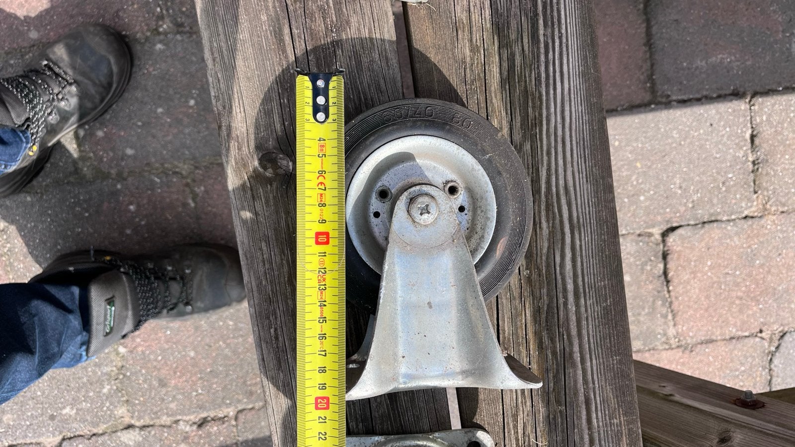 Set van 2 zwenkwielen en 2 bokwielen - 20 cm hoog, Ophalen, Gebruikt