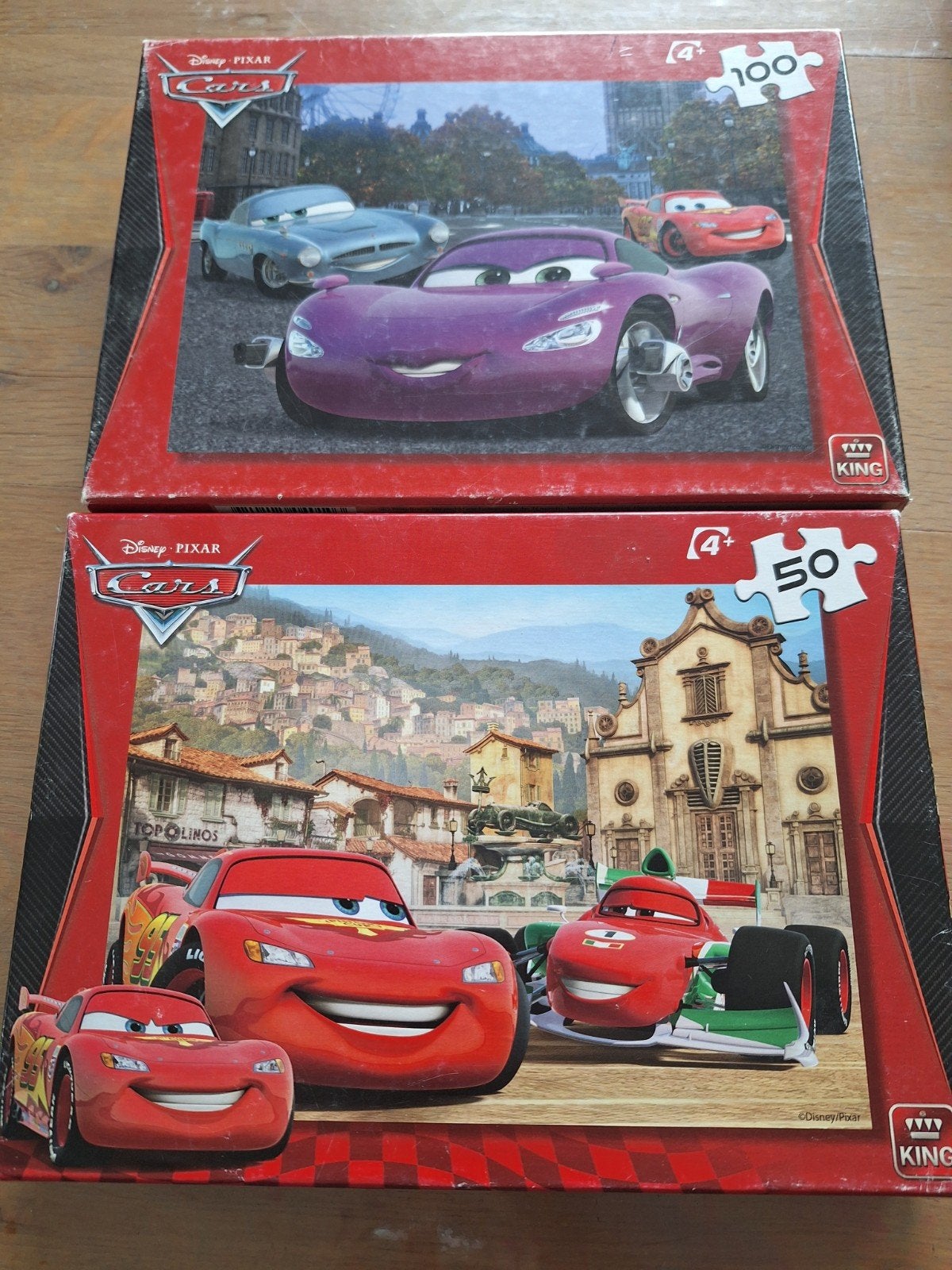 Disney Pixar Cars Puzzels (2 stuks: 50 en 100 stukjes), Ophalen, Meer dan 50 stukjes, Gebruikt, 4 tot 6 jaar